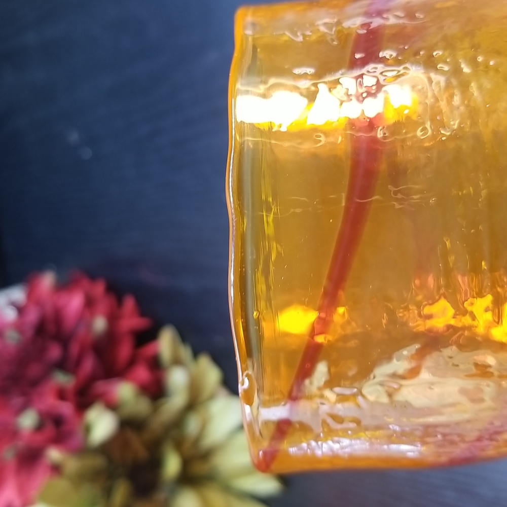 Hand Blown Orange & Red Swirl Large Tumblers - Picture 10 of 11